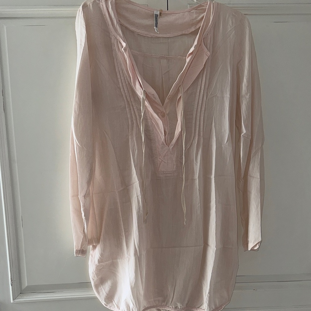 Anthropologie Light Pink Tunic Top